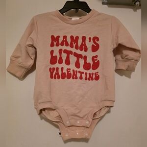 Mama's Little Valentine Kids One Piece - Cream and Red